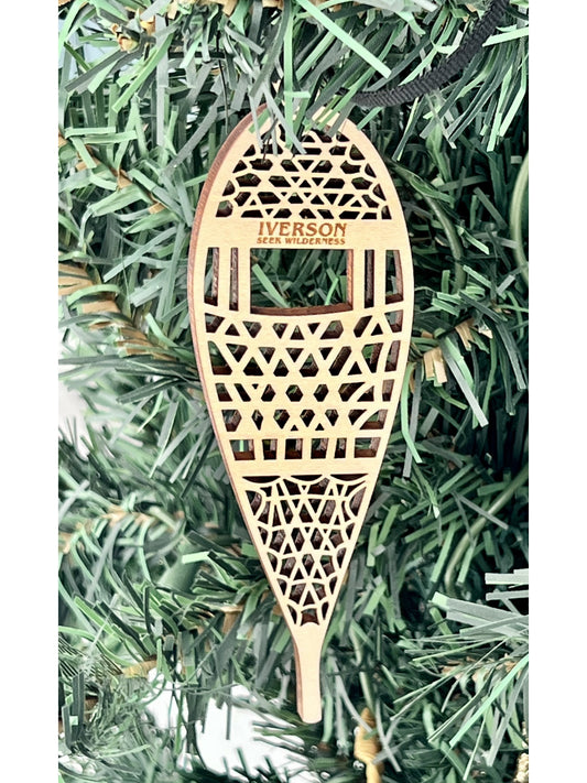 Ornament Wood Single Snowshoe